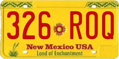 NM license plate 326ROQ