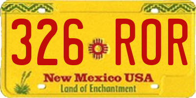 NM license plate 326ROR