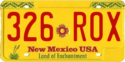 NM license plate 326ROX