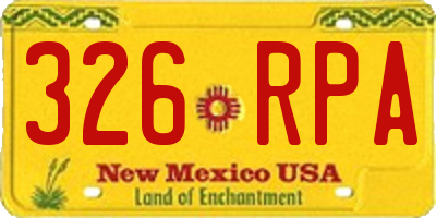 NM license plate 326RPA