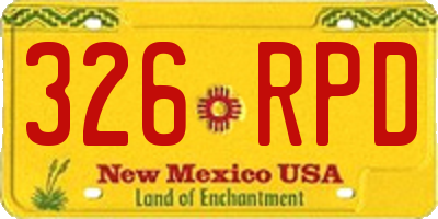 NM license plate 326RPD