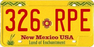 NM license plate 326RPE