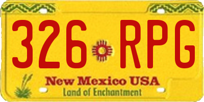 NM license plate 326RPG