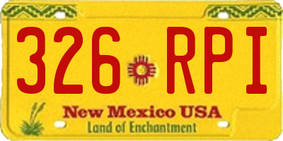 NM license plate 326RPI