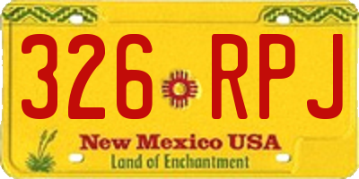 NM license plate 326RPJ