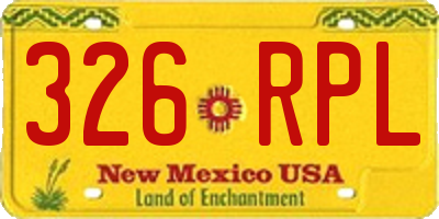 NM license plate 326RPL