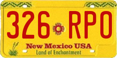 NM license plate 326RPO