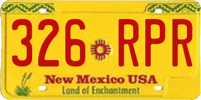NM license plate 326RPR