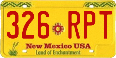 NM license plate 326RPT