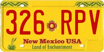 NM license plate 326RPV