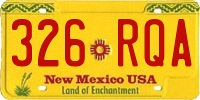 NM license plate 326RQA