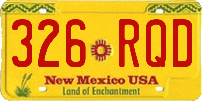 NM license plate 326RQD