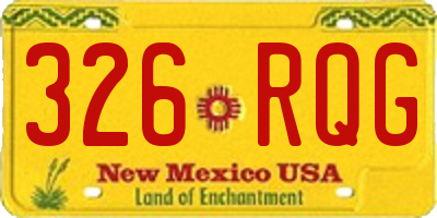 NM license plate 326RQG