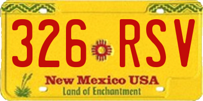 NM license plate 326RSV