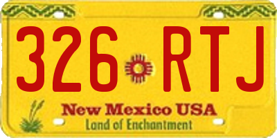 NM license plate 326RTJ