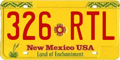 NM license plate 326RTL