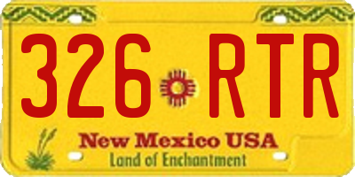 NM license plate 326RTR
