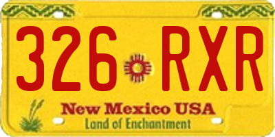 NM license plate 326RXR