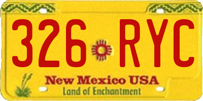 NM license plate 326RYC
