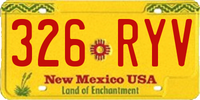 NM license plate 326RYV