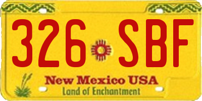 NM license plate 326SBF