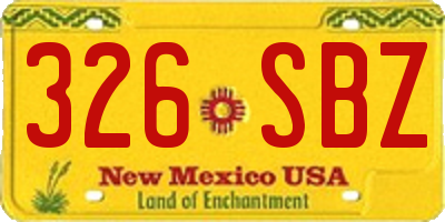 NM license plate 326SBZ