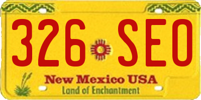 NM license plate 326SEO