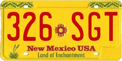 NM license plate 326SGT