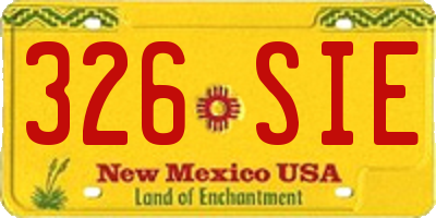 NM license plate 326SIE
