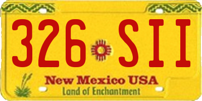 NM license plate 326SII