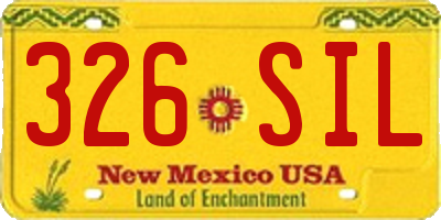 NM license plate 326SIL