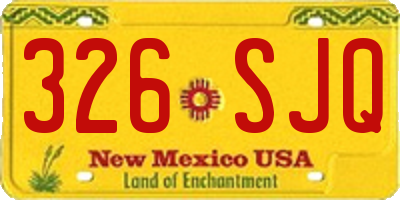 NM license plate 326SJQ