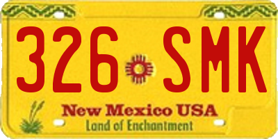 NM license plate 326SMK