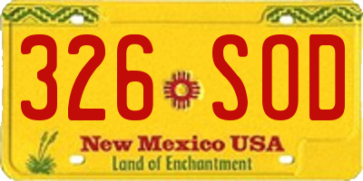 NM license plate 326SOD