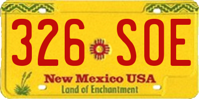 NM license plate 326SOE