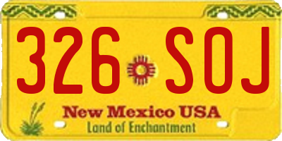 NM license plate 326SOJ