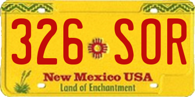 NM license plate 326SOR