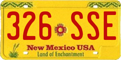 NM license plate 326SSE