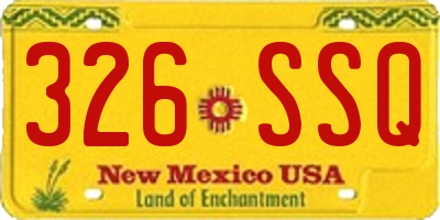 NM license plate 326SSQ