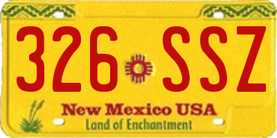 NM license plate 326SSZ
