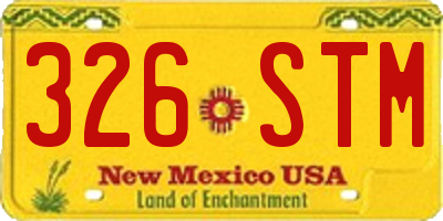 NM license plate 326STM
