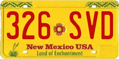 NM license plate 326SVD