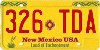NM license plate 326TDA