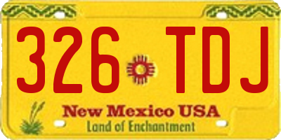 NM license plate 326TDJ