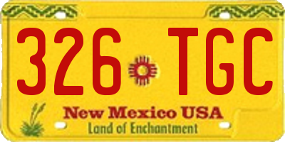 NM license plate 326TGC
