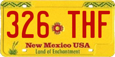 NM license plate 326THF