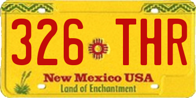 NM license plate 326THR