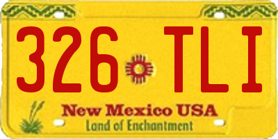 NM license plate 326TLI