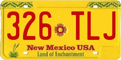 NM license plate 326TLJ