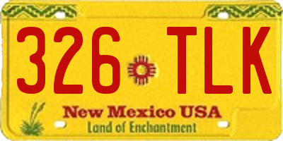 NM license plate 326TLK